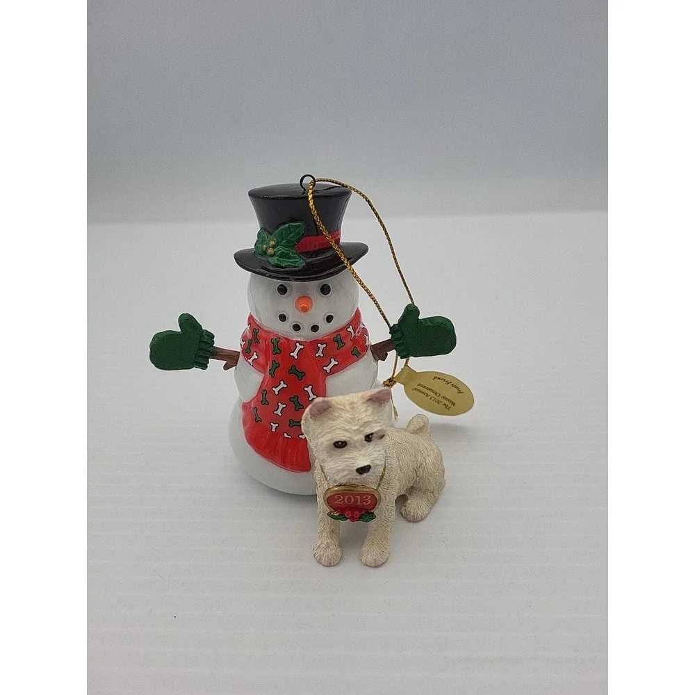 Danbury‎ Mint 2013 Bichon Frise Annual Christmas Ornament Frosty Friend